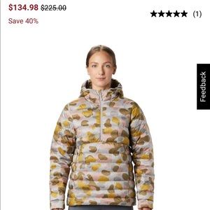 Mountain hardware 600 down fill, pullover jacket.